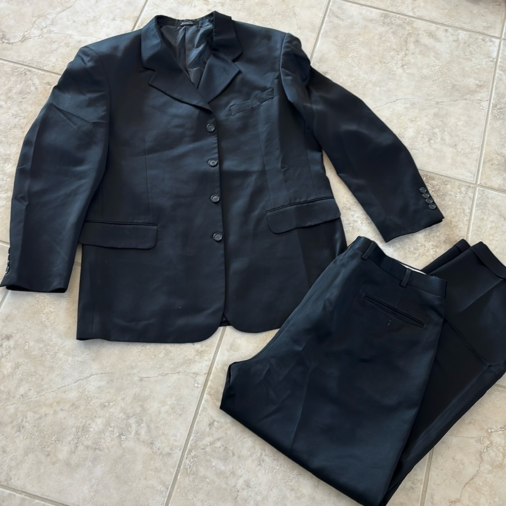 Vanetti black suit jacket and pants 38 R men’s